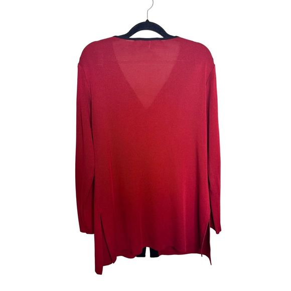 Misook Red & Black Acrylic Sweater Sz Medium Long Sleeve Women's - Picture 3 of 4